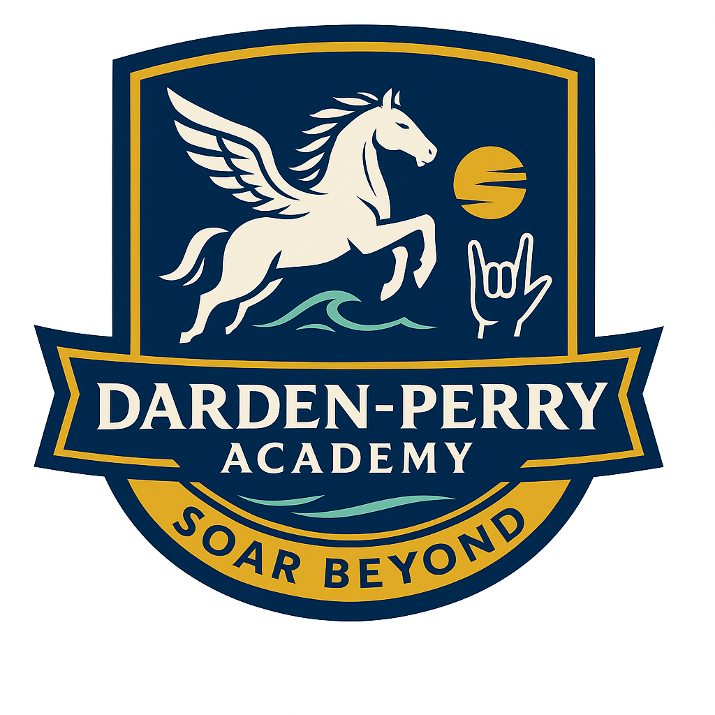 Darden-Perry Academy crest with the words Soar Beyond
